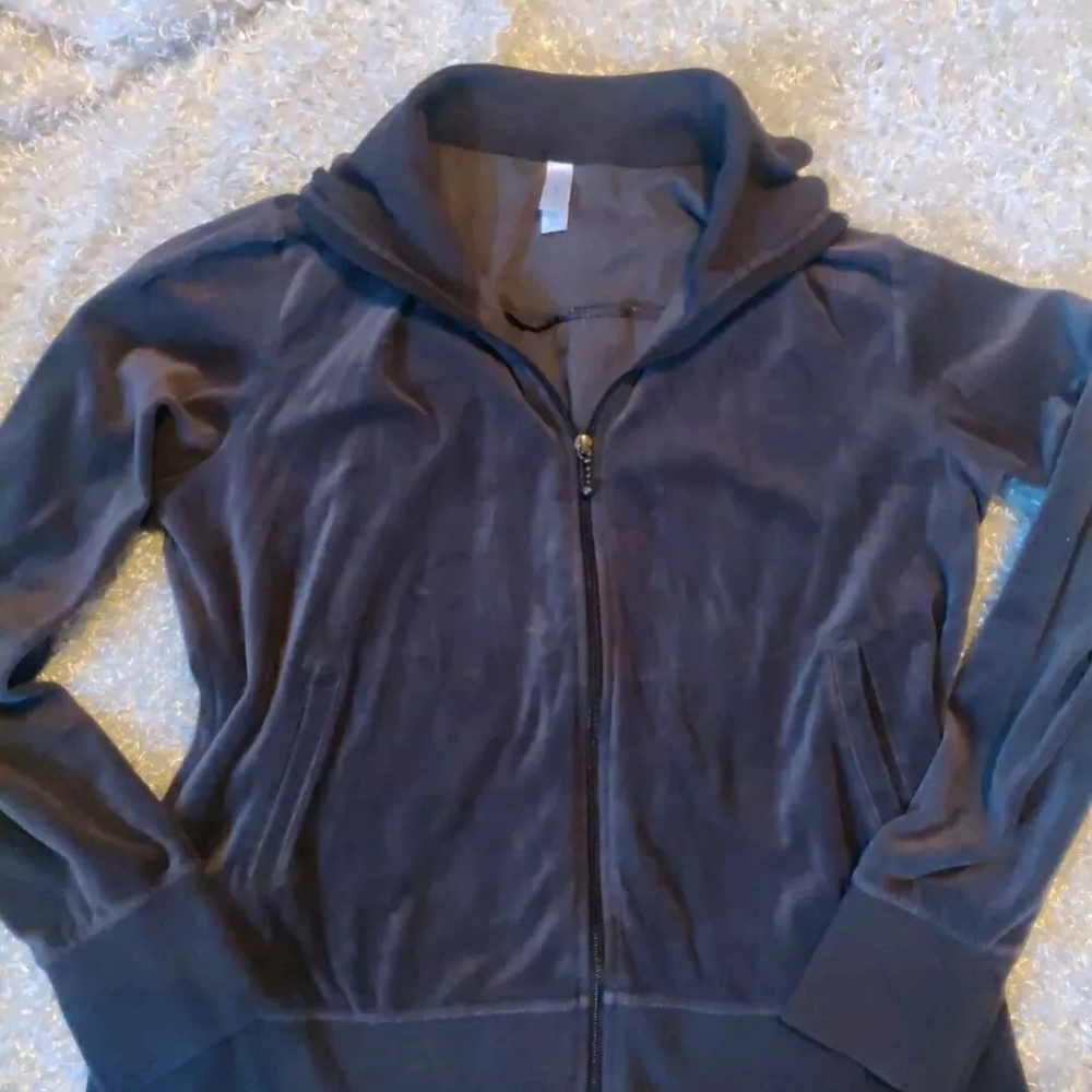 Women's Full Zip Gap Velour Hoodie Size Large Brown EUC
